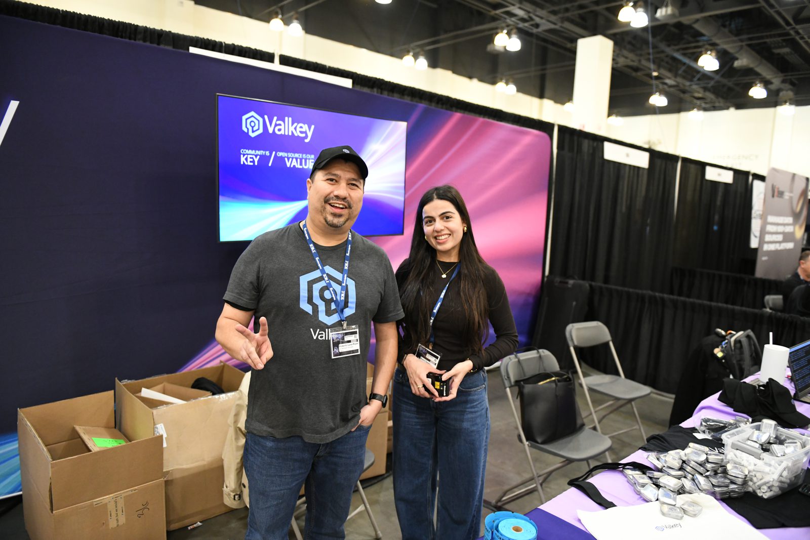 Valkey community members at the SCaLE conference booth